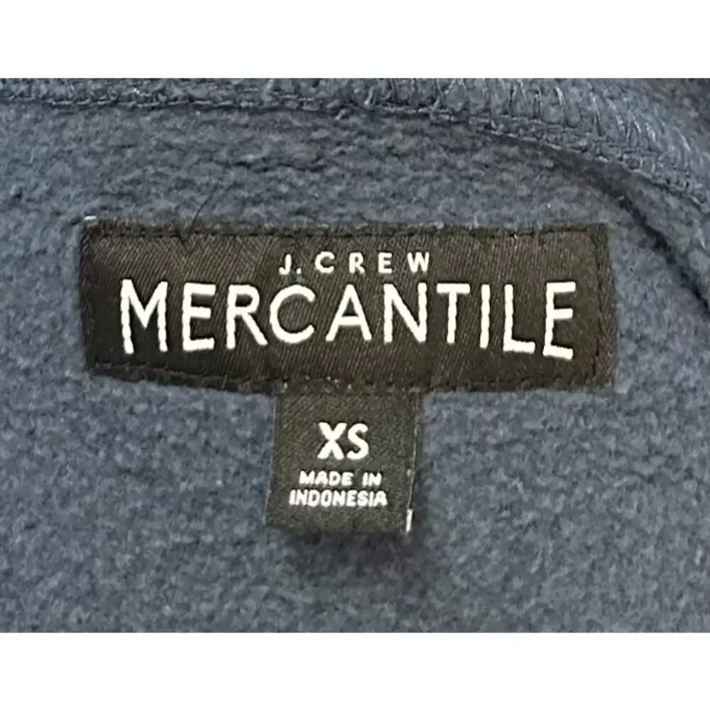 J. Crew Mercantile Fleece Popover Hoodie Portico Blue J8373 Mens Size XS